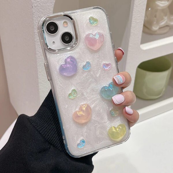 3D Glitter Hearts Case - Image 3