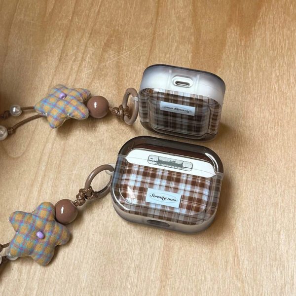 Brown Checkered AirPods Case - Image 6