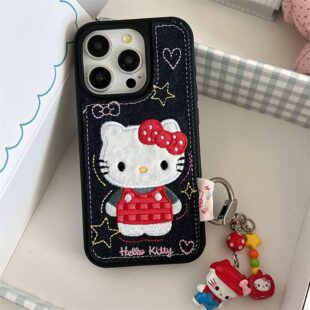 Hello Kitty Stars & Hearts Denim Case