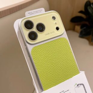 Lychee Leather Clear Case