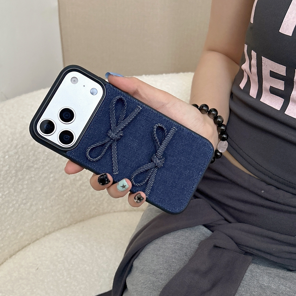 Denim Bow Phone Case - Image 2