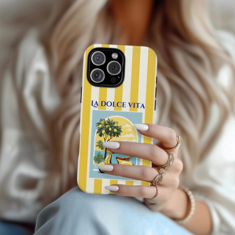 La Dolce Vita Lemon Stripe Case - Image 2