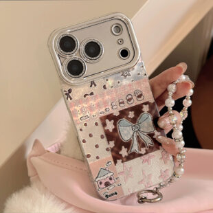 Blush Bow Patchwork Phone Case