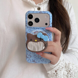 Cocoa Blue Kitty Mirror Phone Case