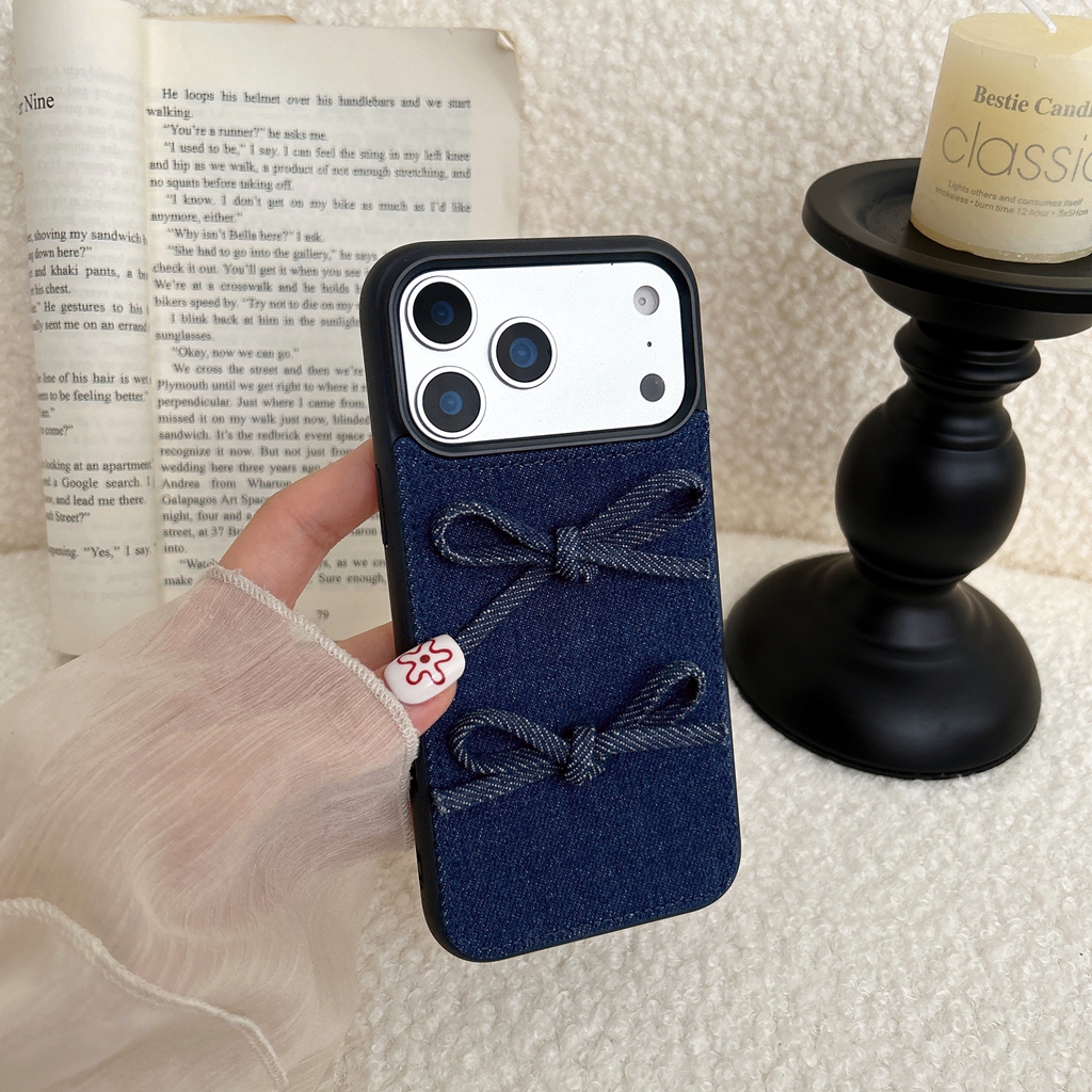 Denim Bow Phone Case - Image 5