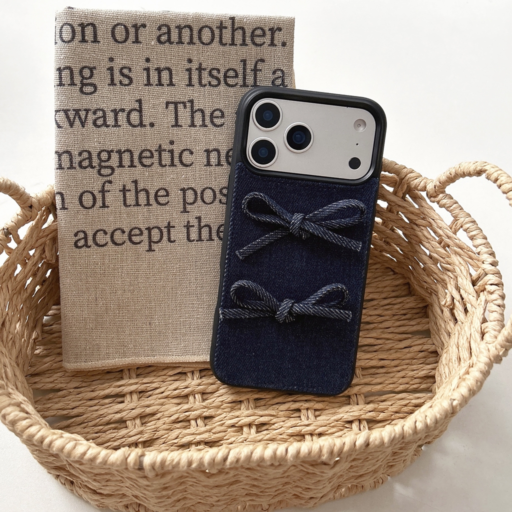 Denim Bow Phone Case - Image 4