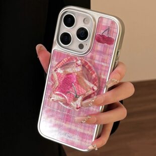 Pink Plaid Star Grip Case