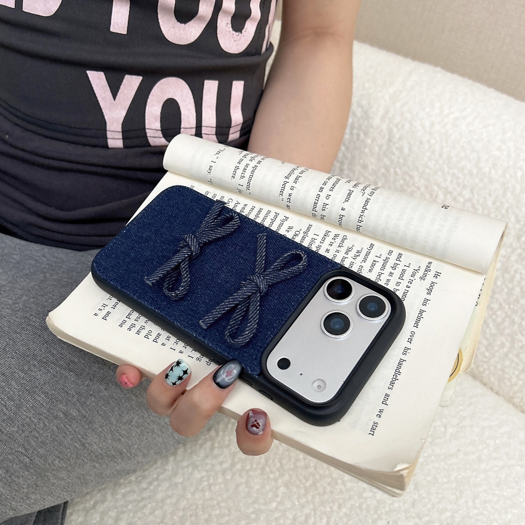 Denim Bow Phone Case - Image 6