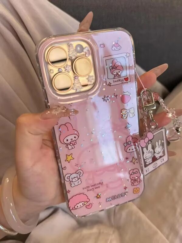 Kawaii Border Sticker Clear Phone Case