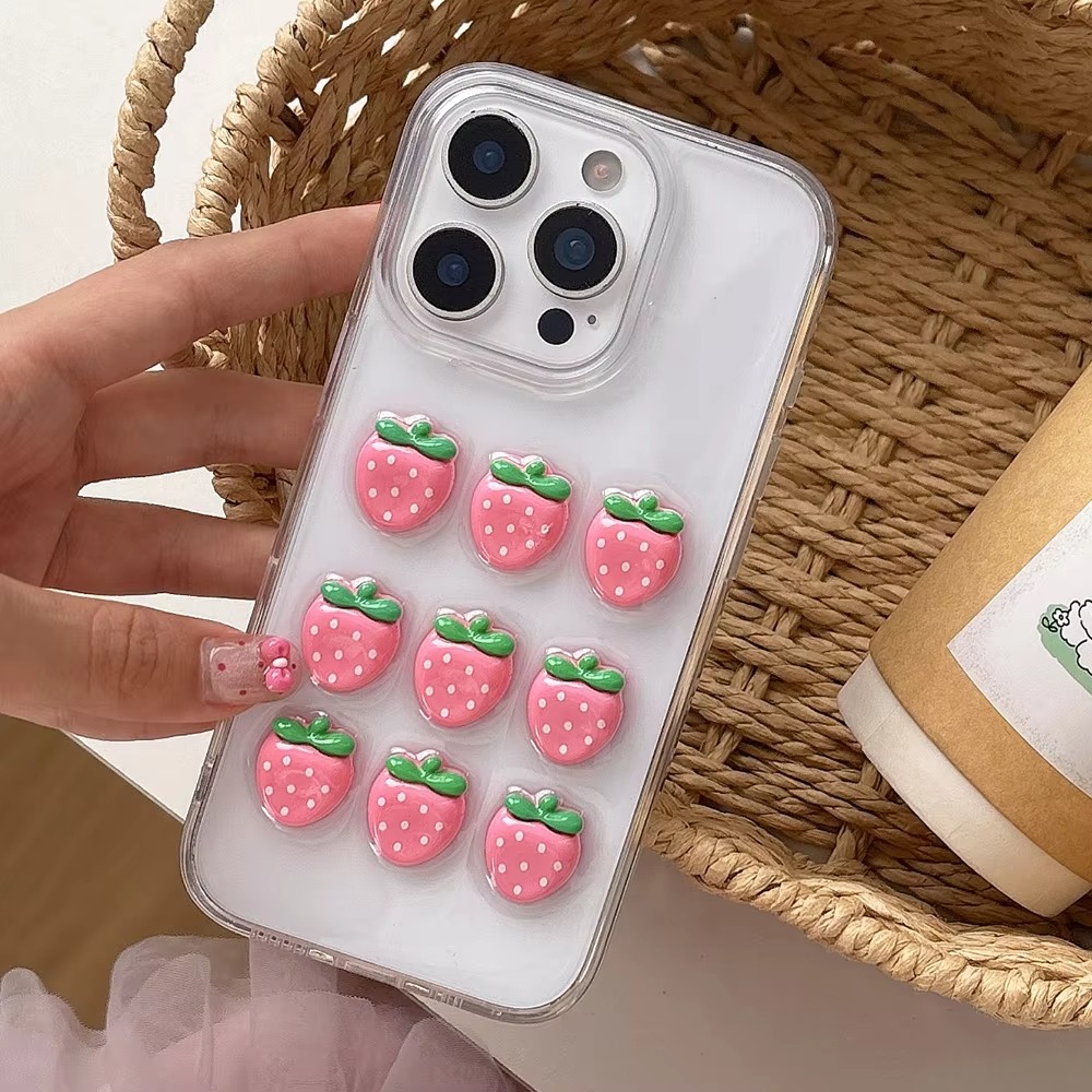 3D Strawberries Phone Case