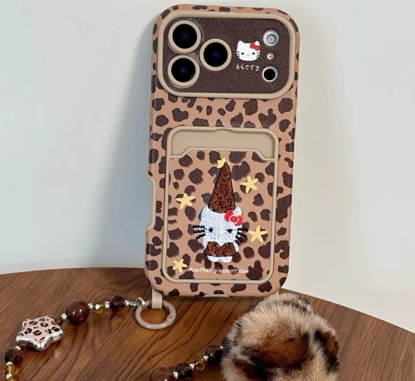 Leopard Heart Strap Case