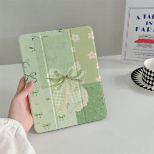 Sage Ribbon Bloom iPad Case