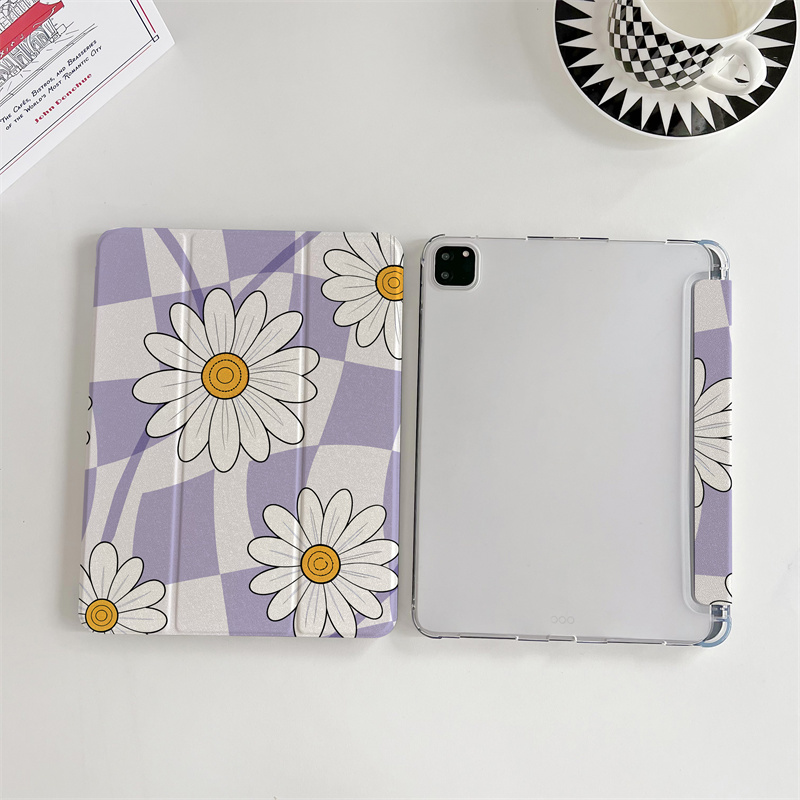 Lavender Daisy Check iPad Case - Image 3