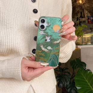 Emerald Crane Phone Case