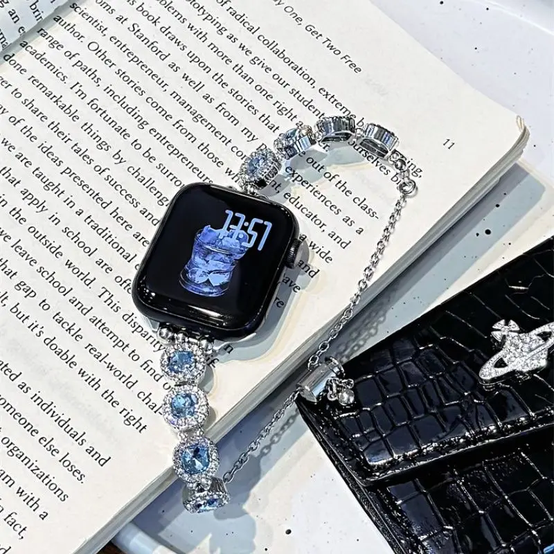 Blue Crystal Apple Watch Band - Image 2