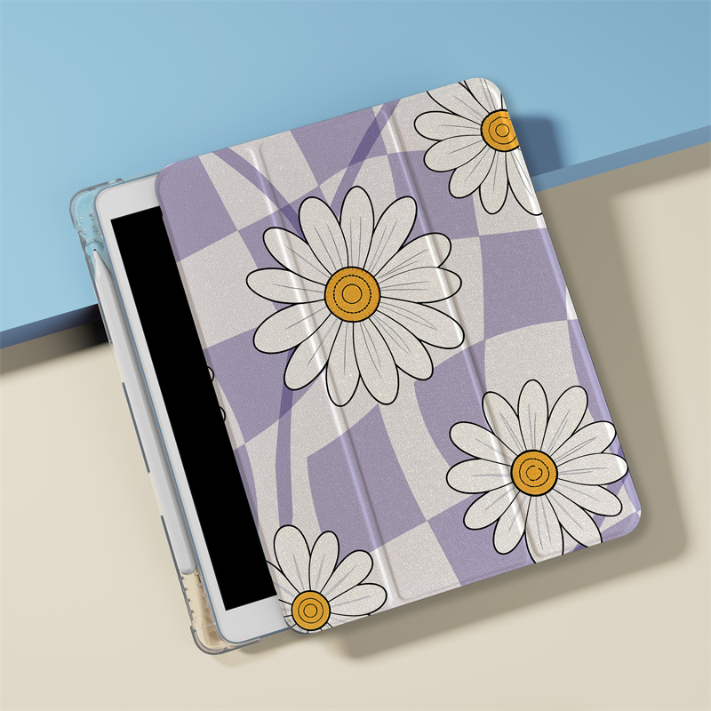 Lavender Daisy Check iPad Case - Image 2