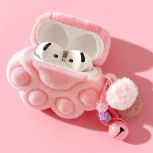 Blush Paw Plush AirPods Case