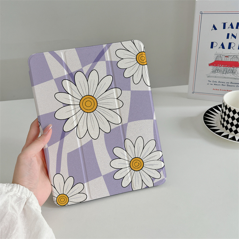 Lavender Daisy Check iPad Case