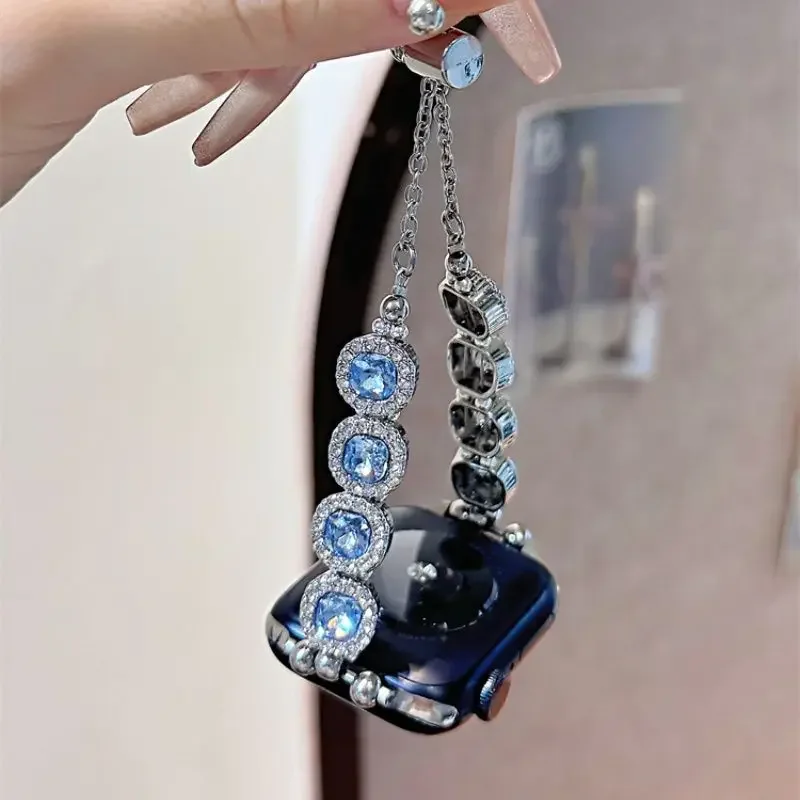 Blue Crystal Apple Watch Band - Image 5