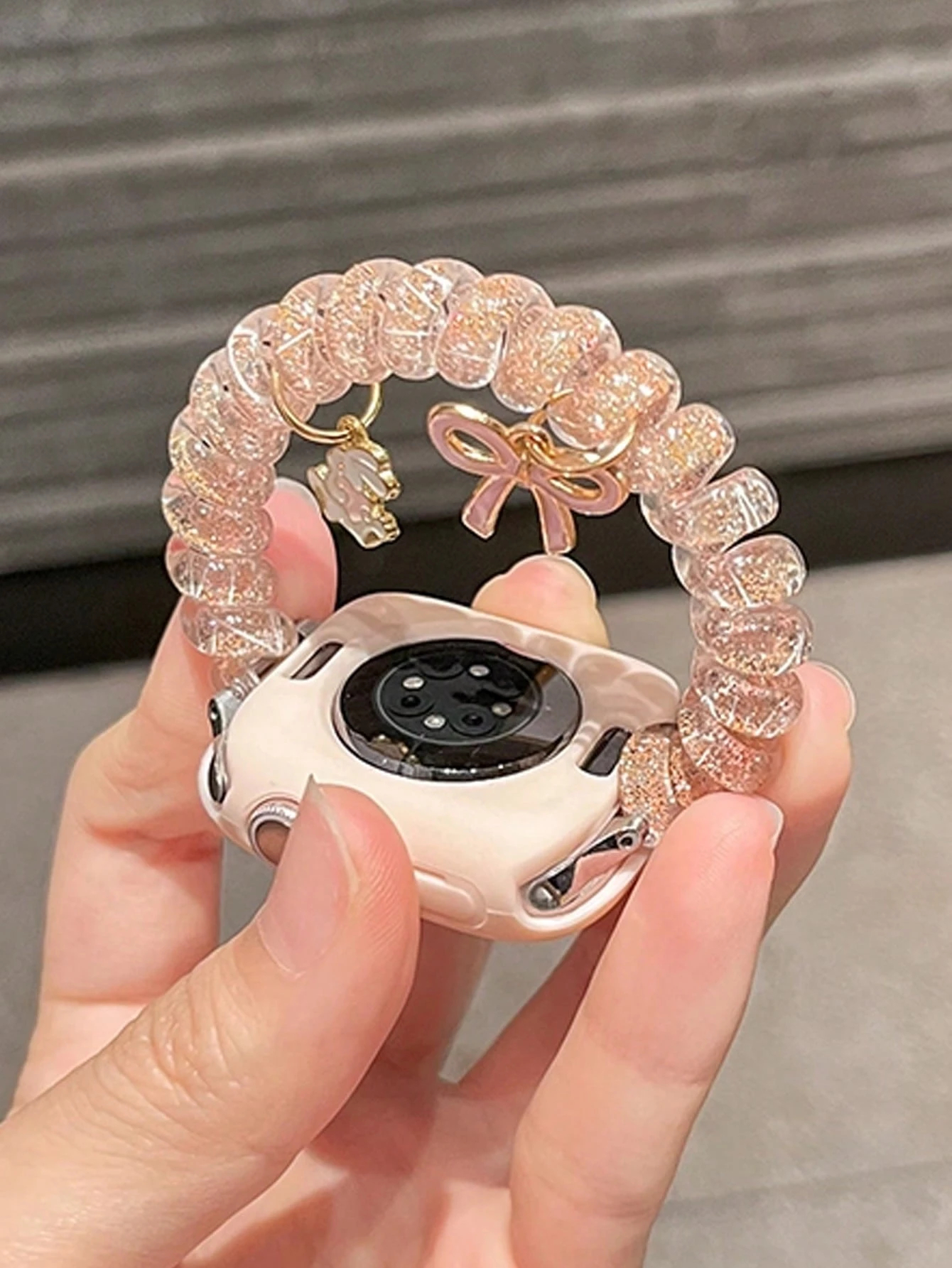 Blush Bow Crystal Apple Watch Band - Image 2