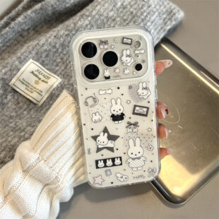Kawaii Monochrome Doodle Clear Case
