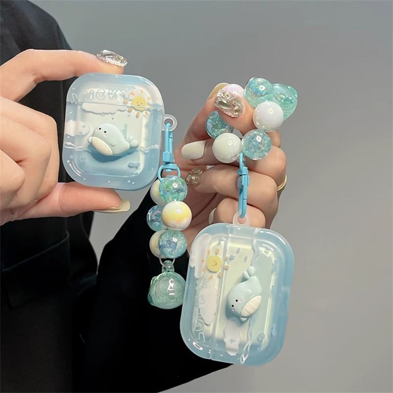 Blue Whale Beaded AirPods Case - Image 3