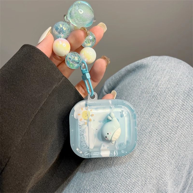 Blue Whale Beaded AirPods Case - Image 2