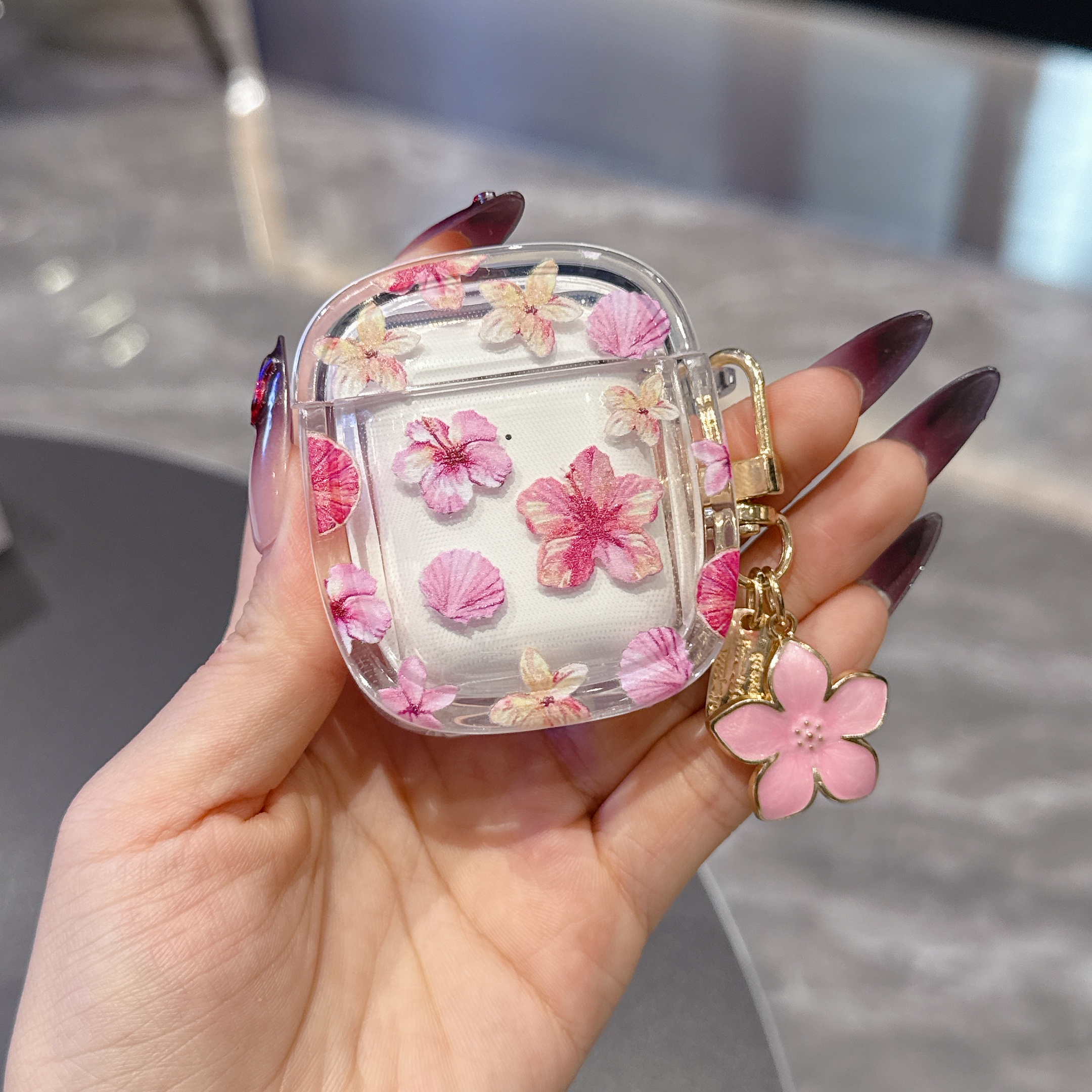 Pink Blossom AirPods Case - Image 4