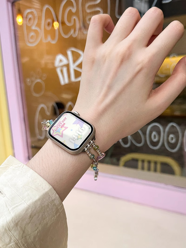 Rainbow Crystal Charm Apple Watch Band - Image 2